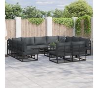 Vidaxl Ensemble De Canapé De Jardin 11 Pcs Noir 353 X 211,5 X 71 Cm
