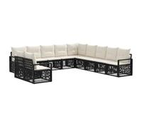 vidaXL Ensemble de canapé de Jardin 11 pcs Noir polyrotin, Canapé modulable, résistant aux intempéries, mobilier de Jardin, Salon extérieur Flexible, sièges de Patio reconfigurables