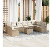 Vidaxl Ensemble De Canapé De Jardin 11 Pièces Avec Coussins En Rotin Synthétique Beige Beige