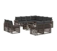 vidaXL Ensemble de canapé de Jardin 12 pc Gris et Gris foncé polyrotin