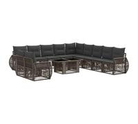 vidaXL Ensemble de canapé de Jardin 12 pc Gris et Gris foncé polyrotin