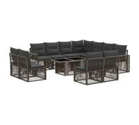 vidaXL Ensemble de canapé de Jardin 12 pc Gris et Gris foncé polyrotin