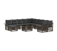 vidaXL Ensemble de canapé de Jardin 12 pc Gris et Gris foncé polyrotin