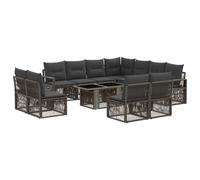 vidaXL Ensemble de canapé de Jardin 12 pc Gris et Gris foncé polyrotin