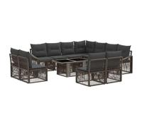vidaXL Ensemble de canapé de Jardin 12 pc Gris et Gris foncé polyrotin