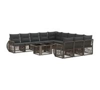 vidaXL Ensemble de canapé de Jardin 12 pc Gris et Gris foncé polyrotin