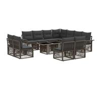 vidaXL Ensemble de canapé de Jardin 12 pc Gris et Gris foncé polyrotin