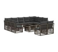vidaXL Ensemble de canapé de Jardin 12 pc Gris polyrotin