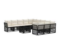 vidaXL Ensemble de canapé de Jardin 12 pc Noir polyrotin