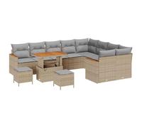 vidaXL Ensemble de canapé de Jardin 12 pcs Beige Poly rotin, Canapé de Jardin Moderne, rectangulaire, Pieds réglables, mobilier Robuste, Lounge modulaire pour Votre Patio