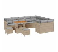 vidaXL Ensemble de canapé de Jardin 12 pcs Beige polyrotin, Mobilier de Jardin Moderne, Ensemble de canapés modulables, résistant aux UV, Salon d'extérieur Flexible