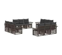 vidaXL Ensemble de canapé de Jardin 12 pcs Gris polyrotin, Canapé de Jardin Moderne, Design modulaire résistant aux intempéries, Assise Lounge pour patios