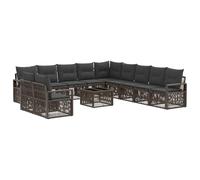 vidaXL Ensemble de canapé de Jardin 12 pcs Gris polyrotin, Canapé modulable, résistant aux intempéries, mobilier de Jardin, Salon extérieur Flexible, sièges de Patio reconfigurables