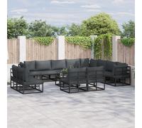 Vidaxl Ensemble De Canapé De Jardin 12 Pcs Noir 353 X 283 X 71 Cm