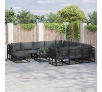 Vidaxl Ensemble De Canapé De Jardin 12 Pcs Noir 71.5 X 71.5 X 71 Cm