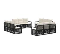 vidaXL Ensemble de canapé de Jardin 12 pcs Noir polyrotin, Canapé d'extérieur modulable, résistant aux intempéries, Style Moderne, Meubles en rotin, Coussins en Mousse