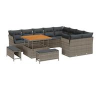 vidaXL Ensemble de Canapé de Jardin 12 Pièces avec Coussins en Rattan Gris. Mobilier de Jardin pour 5 Personnes, Parfait pour Un Salon de terrasse Moderne, Un Balcon ou Un Coin Lounge.