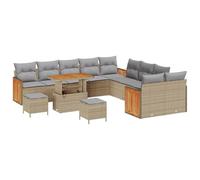 vidaXL Ensemble de canapé de Jardin 13 pcs Beige 90 x 55 x 71 cm, Jardin et terrasse, mobilier d'extérieur résistant, canapé Moderne, Coin détente, Confort et Relaxation