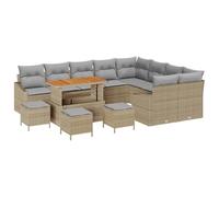 vidaXL Ensemble de canapé de Jardin 13 pcs Beige Poly rotin, Ensemble de canapés Al Fresco, mobilier Moderne extérieur, Salon de Jardin résistant aux intempéries, sièges UV