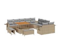 vidaXL Ensemble de canapé de Jardin 13 pcs Beige Poly rotin, Mobilier d'extérieur en rotin Moderne, canapé modulable, Parfait pour Jardin et terrasse, été Entre Amis