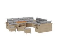 vidaXL Ensemble de canapé de Jardin 13 pcs Beige Poly rotin, Mobilier d'extérieur en rotin Moderne, canapé modulable, Parfait pour Jardin et terrasse, été Entre Amis