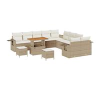 vidaXL Ensemble de canapé de Jardin 13 pcs Beige Poly rotin, Mobilier d'extérieur en rotin Moderne, canapé modulable, Parfait pour Jardin et terrasse, été Entre Amis