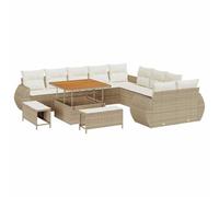vidaXL Ensemble de canapé de Jardin 13 pcs Beige polyrotin, Canapé de Jardin al Fresco, mobilier extérieur résistant, déco Patio, idées pour Le Coin Relax de la Famille