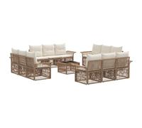 vidaXL Ensemble de canapé de Jardin 13 pcs Beige polyrotin, Canapé de Jardin Moderne, Design modulaire résistant aux intempéries, Assise Lounge pour patios