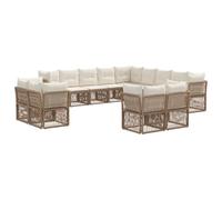 vidaXL Ensemble de canapé de Jardin 13 pcs Beige polyrotin, Ensemble de canapés de Jardin, mobilier extérieur Moderne, résistant aux intempéries, Confort Optimal, Parfait pour terrasses