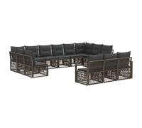 vidaXL Ensemble de canapé de Jardin 13 pcs Gris polyrotin, Canapé de Jardin Moderne, résistant aux intempéries, modulable, avec Repose-Pieds Ajustable, Parfait pour l'été