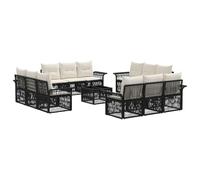 vidaXL Ensemble de canapé de Jardin 13 pcs Noir polyrotin, Canapé de Jardin Moderne, Design modulaire résistant aux intempéries, Assise Lounge pour patios