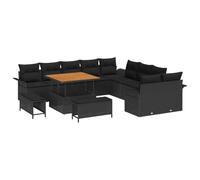 vidaXL Ensemble de canapé de Jardin 13 pcs Noir polyrotin, Mobilier Moderne pour Jardin et terrasse, Salon extérieur résistant, sièges Confortables, Set Patio pour se détendre