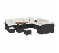 vidaXL Ensemble de canapés de jardin 13 pcs noir poly rotin