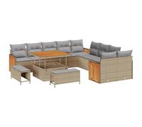 vidaXL Ensemble de canapé de Jardin 17 pcs Beige et Gris Clair, Jardin et Terrasse, Canapé Moderna en Rattan, Léger, Résistant aux Intempéries, Salon Extérieur, Solutions de Sièges