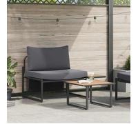 vidaXL Ensemble de canapé de jardin 2 pièces avec coussin gris foncé. Fauteuil d'extérieur parfait pour le balcon 42004140