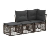 vidaXL Ensemble de canapé de Jardin 3 pc 3-Nombre de Places Gris