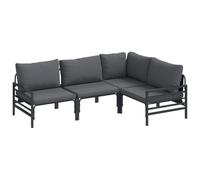 vidaXL Ensemble de canapé de Jardin 4 pcs Anthracite Acier, Ensemble Moderne Jardin et terrasse, Coin détente Patio, Suite canapés extérieur, kit Relax