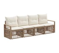 vidaXL Ensemble de canapé de Jardin 4 pcs Beige polyrotin, Ensemble de sièges Modernes, résistant aux intempéries, modulable, pour Un Jardin stylé, Meubles en rotin