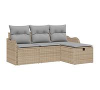 vidaXL Ensemble de canapés de jardin 4 pcs Beige et gris clair 176 x 117 x 85 cm
