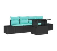 vidaXL Ensemble de canapé de Jardin 5 pc 4-Nombre de Places | Ajuste facilement la configuration pour ton extérieur, Coussins solides conçus pour l'extérieur, Un coup d'éponge suffit