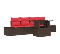 vidaXL Ensemble de canapé de Jardin 5 pc 4-Nombre de Places | Personnalisable pour tous les espaces, Avec des coussins bien moelleux, Fait de matériaux costauds pour l'extérieur