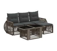vidaXL Ensemble de canapé de Jardin 5 pc Gris et Gris foncé polyrotin