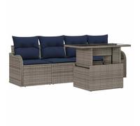 vidaXL Ensemble de canapé de Jardin 5 pc Gris polyrotin