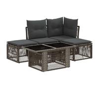 vidaXL Ensemble de canapé de Jardin 5 pc Gris polyrotin