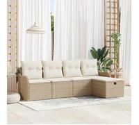 vidaXL Ensemble de canapé de jardin 5 pcs Beige Poly rotin 3360292
