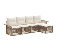 vidaXL Ensemble de canapé de Jardin 5 pcs Beige polyrotin, Canapé de Jardin Moderne, résistant aux intempéries, Design modulable, Fauteuil de terrasse, détente en extérieur