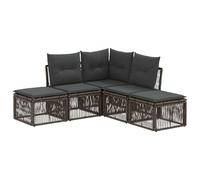 vidaXL Ensemble de canapé de Jardin 5 pcs Gris polyrotin, Canapé de Jardin, Chaise Longue Moderne, Meubles d'extérieur résistants aux intempéries, Design modulaire pour Patio