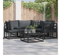 Vidaxl Ensemble De Canapé De Jardin 5 Pcs Noir 70 X 70 X 32 Cm