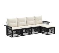 vidaXL Ensemble de canapé de Jardin 5 pcs Noir polyrotin, Canapé de Jardin Moderne, résistant aux intempéries, Design modulable, Fauteuil de terrasse, détente en extérieur