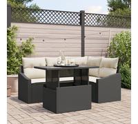 Vidaxl Ensemble De Canapé De Jardin 5 Pièces Avec Coussins En Poly Rotin Noir De Noir